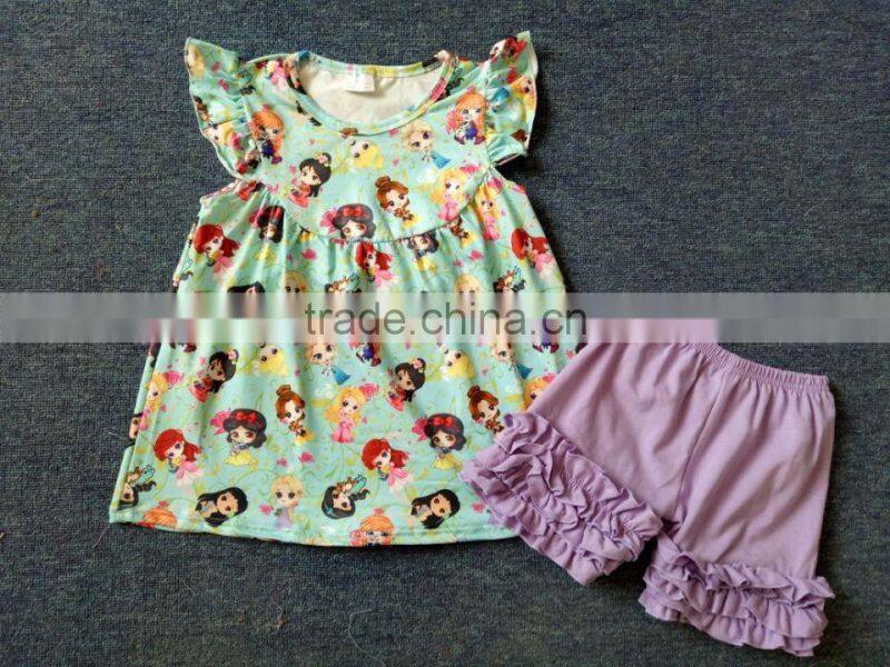 baby girls Summer clothes girls clothing children floral stripe outfits ruffle capri outfits