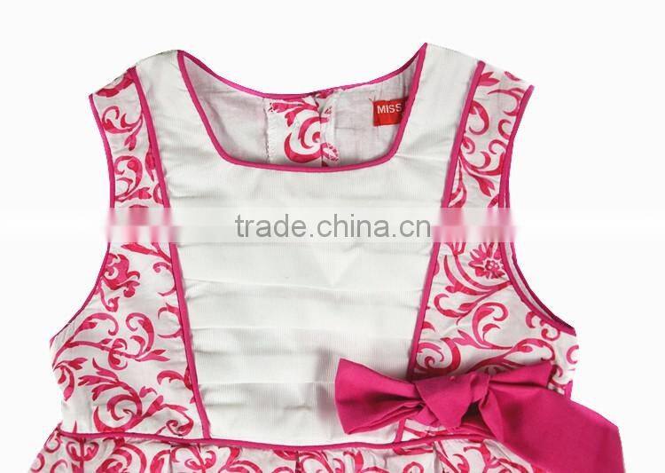 New model casual sleeveless A-line formal party bow kids dress