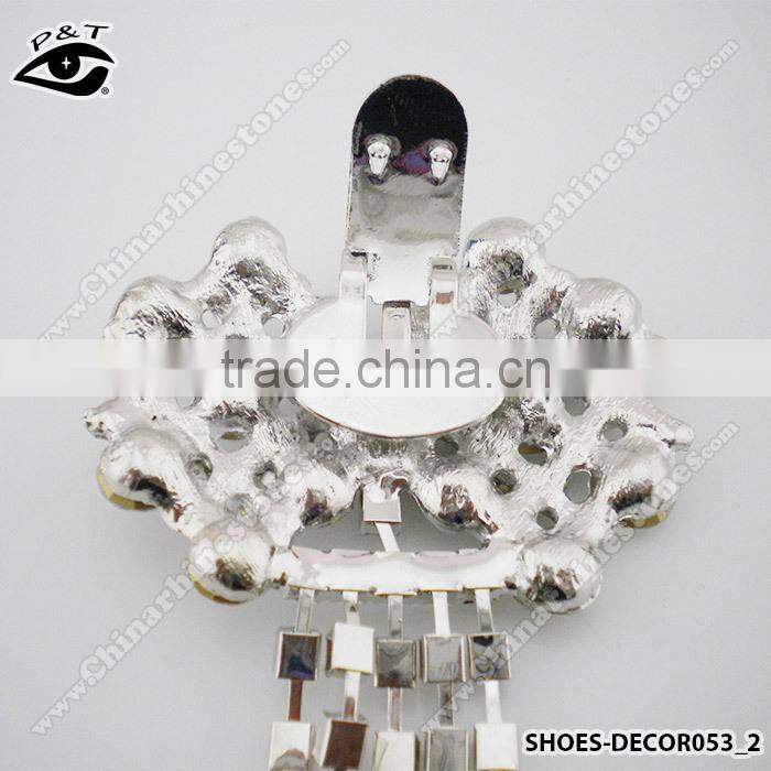 Tassel Silver Decorative Ornaments Clip On Rhinestones Metal Shoe Clip for Wedding Shoe Accessories