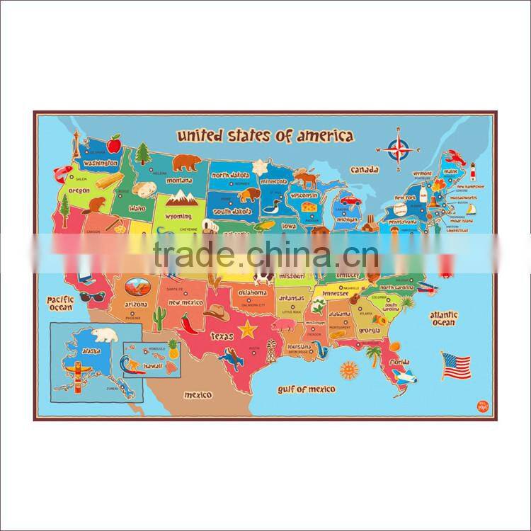 removable wall sticker USA America states colorful animal map wall decor animals fruits paint craft paper living room bedroom st