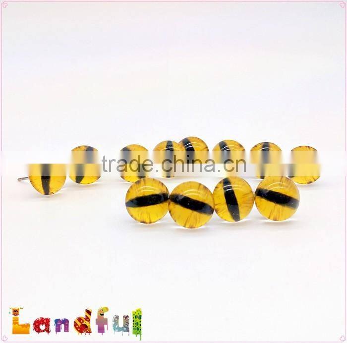 10mm Yellow Glass Cat Eyes Craft Soft Toys Safety Plastic Stuffed Dragon Eyes