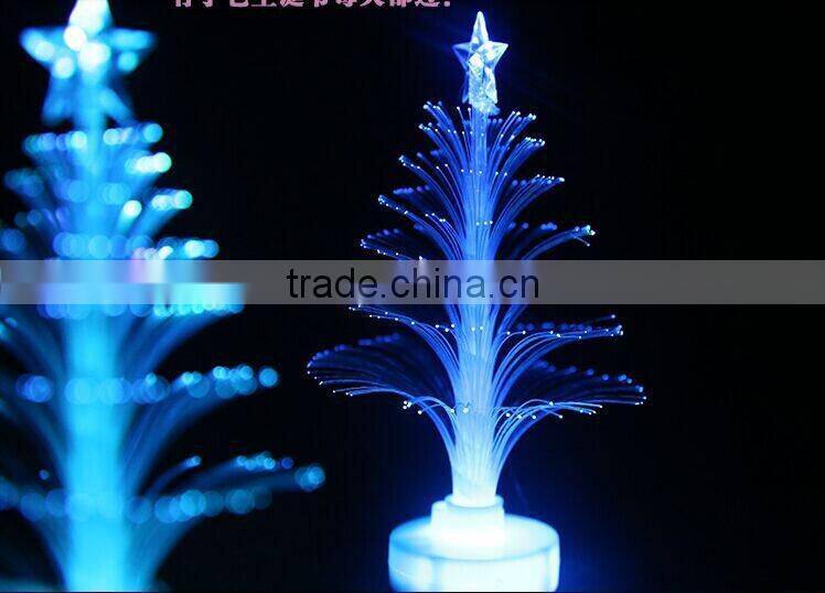 LED light up flashing Christmas tree with optical fiber