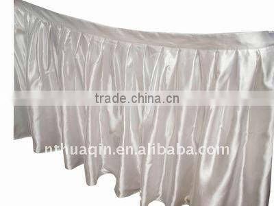 Satin table skirting table skirts for wedding and banquet hot selling table linen