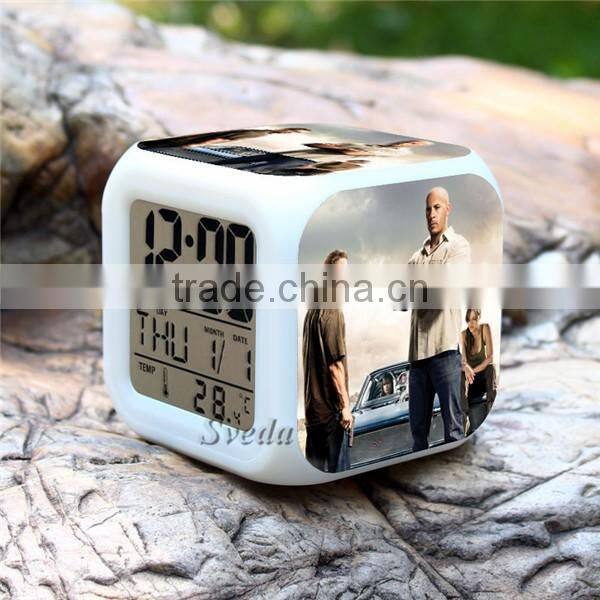 (Hot movie) Hot Gift 2015 New Fast & Furious LED Digital Clock Alarm Clock Mini clock