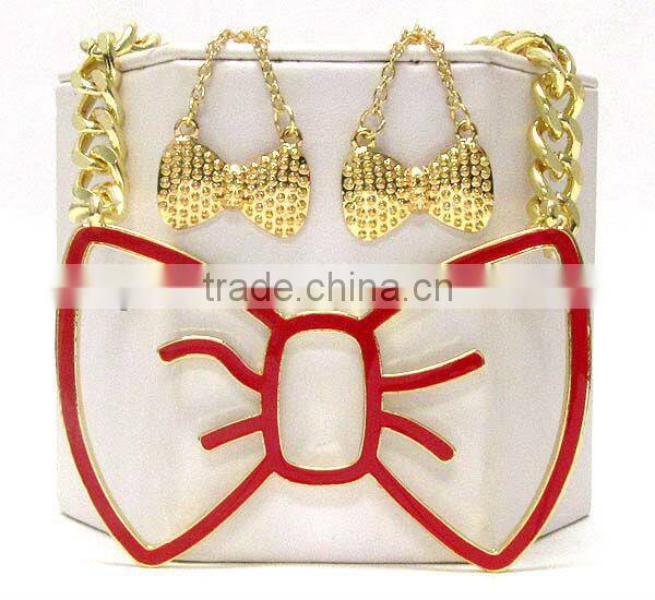 Beauty shop theme dryer brush comb mirror dangle large scissors link necklace earring set