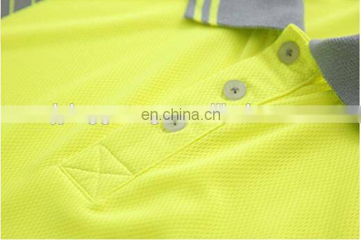 Hi vis garment Reflective work safety short sleeve polo t shirt