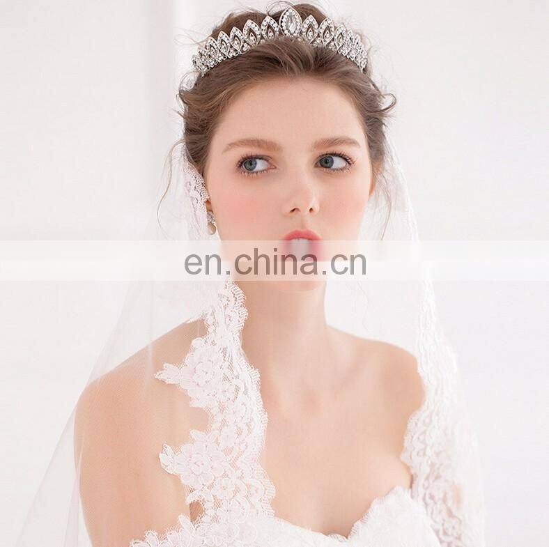 Unique Design Retro Alloy Diamond Crown Wedding Headdress