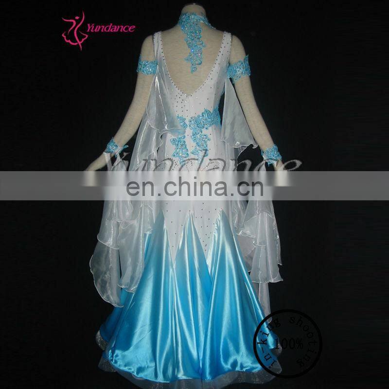 Professional Customizing High-grade Swing Dance Dresses White And Blue B-1091