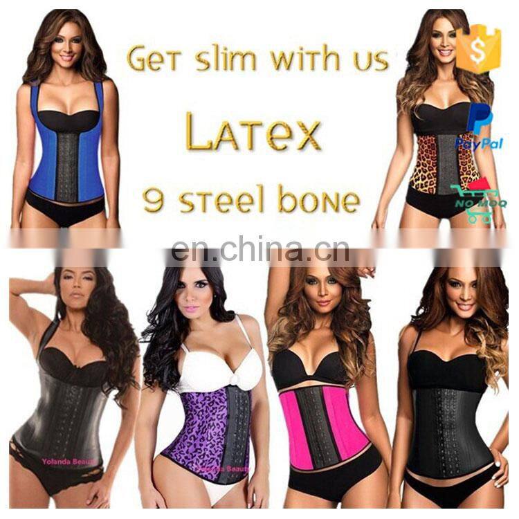 Drop Ship Abdomen Custom Service Control 4 Steel Boned Sliming Waist Trainer Belt