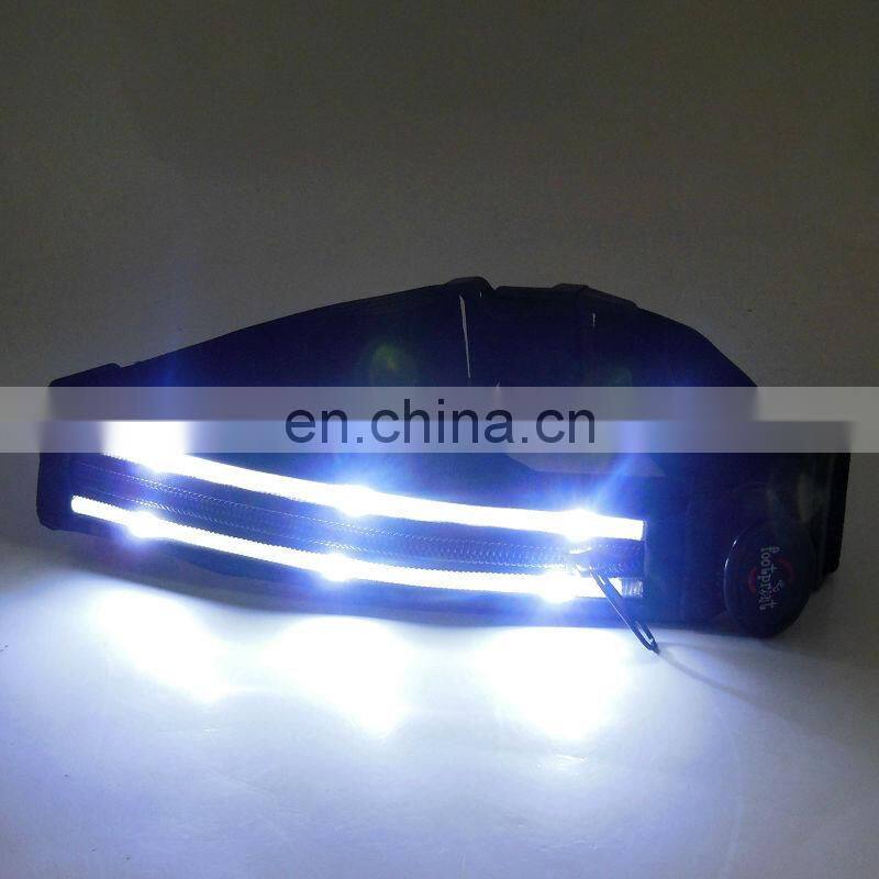 LED belt with POUCH for sport led belt waist pouchbelt wallet pouch