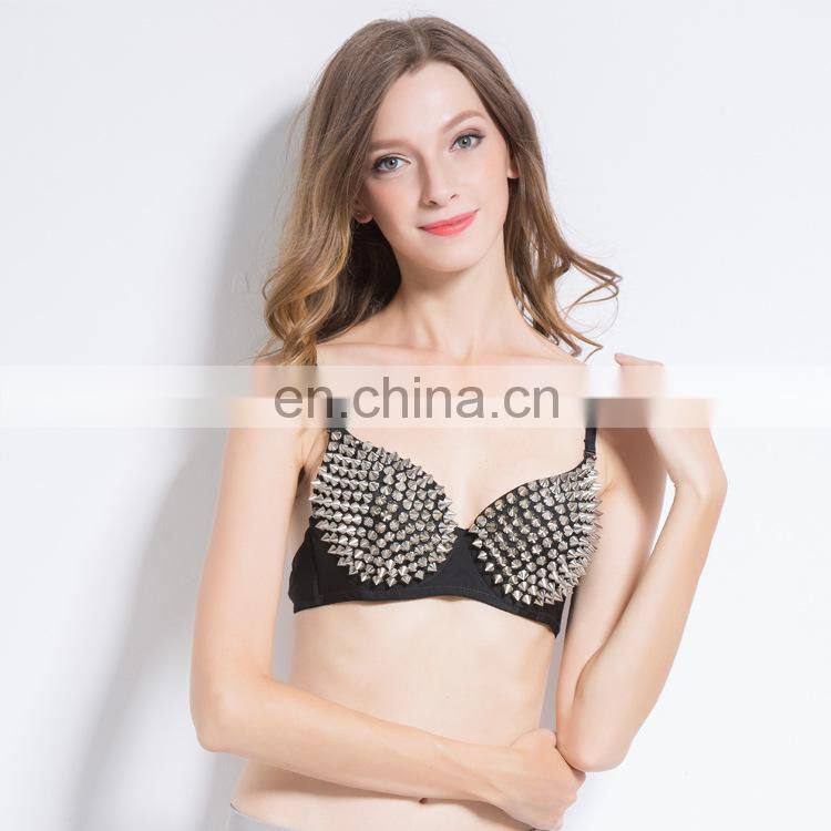 YD-008 Indian performance Belly dance bra with rivet decoration