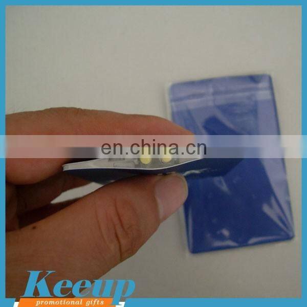 Hot sale Logo Branded mini pocket led credit card rechargeable flashlight /lamp for Promo gifts
