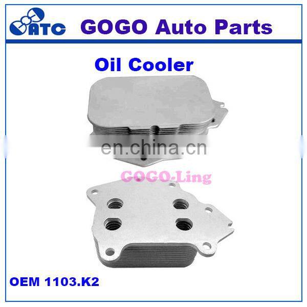 Oil Cooler for PEUG-EOT VOL-VO V40 S40 V50 S60 V60 V70 S80 OEM 1103.K2 1103K2 1103N9, 1103K0, 31259229, 30711523