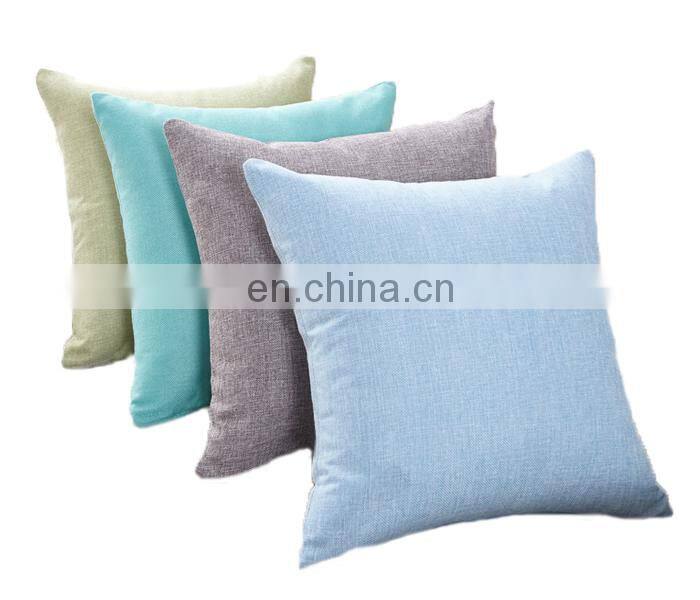 Cool colors linen cushion cover solid throw pillow case cover for couch