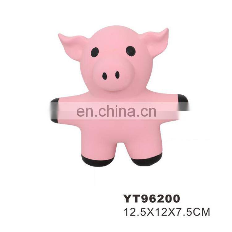Pig shape Interactive dog toy pet latex toy with squeaker