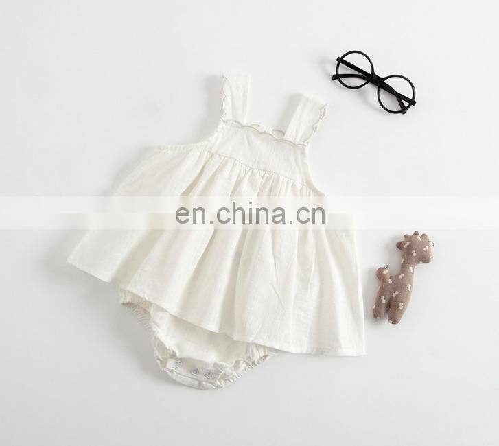 Lovely Summer Hot Sale Slip Dress Romper One Piece Baby Girl Cotton Romper