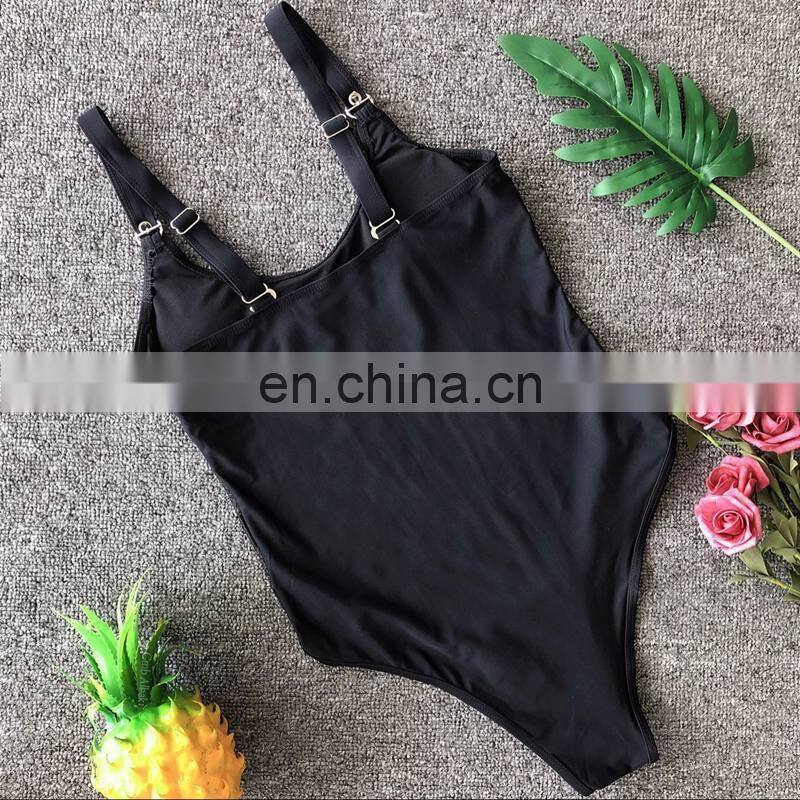 Solid Swimwear Women One Piece Swimsuit Plus Size Swimwear Halter Bathing Suit Sexy Beach Wear Maillot De Bain