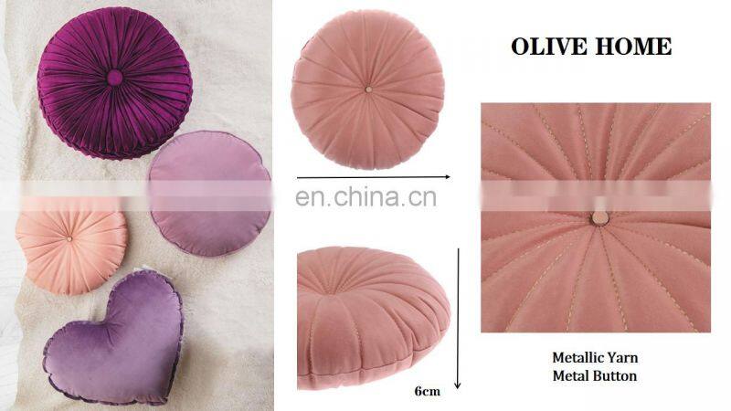 Wholesale Comfortable Fashion Micro Mink Circle Chair Cushions with Button for Living Room