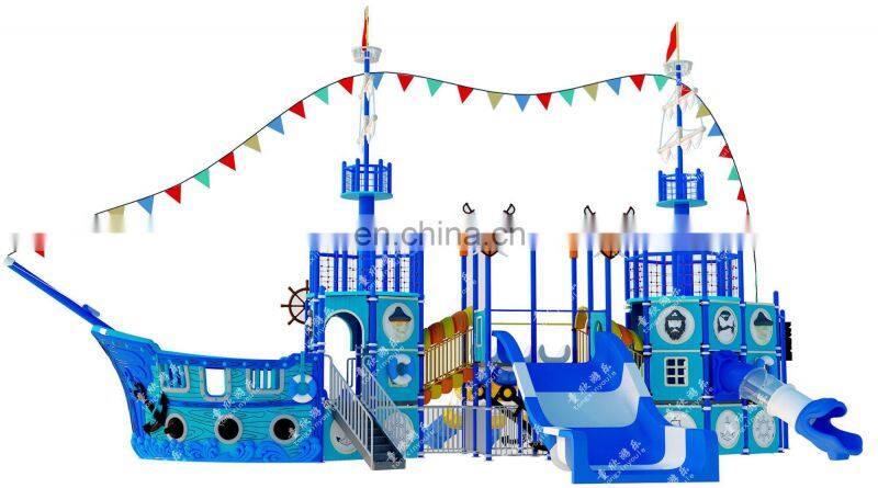 Pirate Ship Water Park Fiberglass Aqua Water Slide For kids