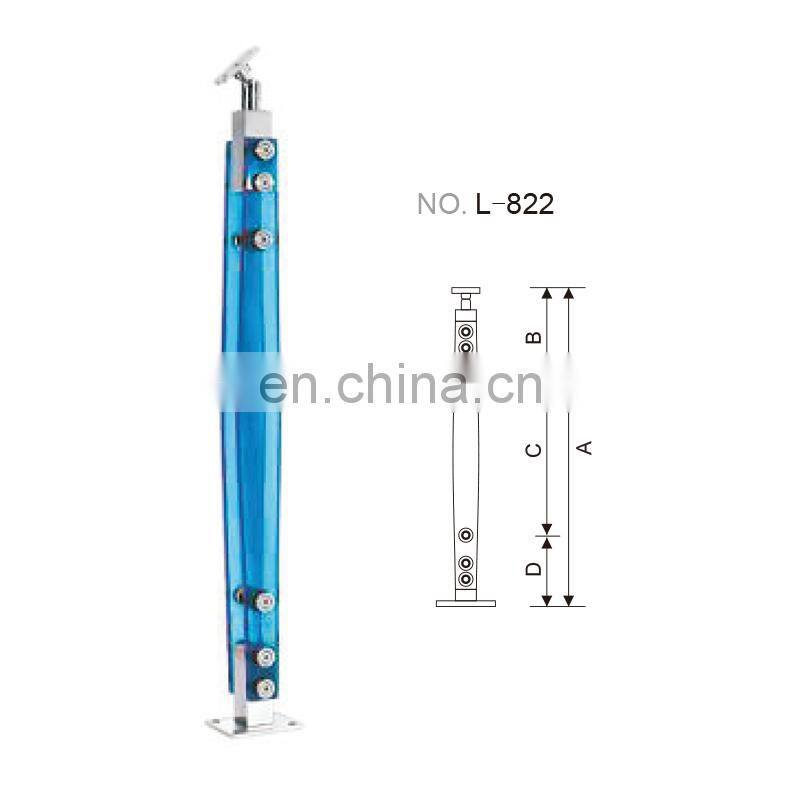 Acrylic stair glass railing prices, crystal cheap deck railing