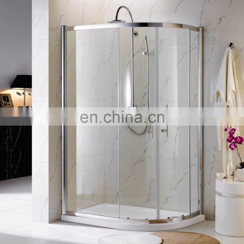 Simple framed tempered glass shower enclosure sliding shower door