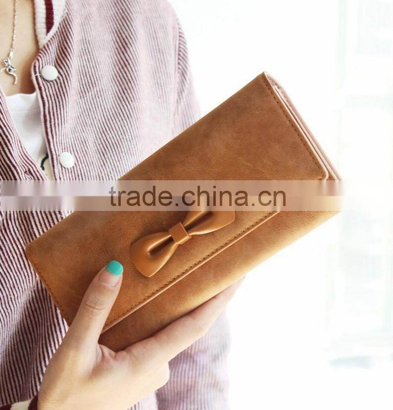 fashional Trendy and popular Pu leather Butterfly bow wallet Purse Cartera para dama de calidad Carteira