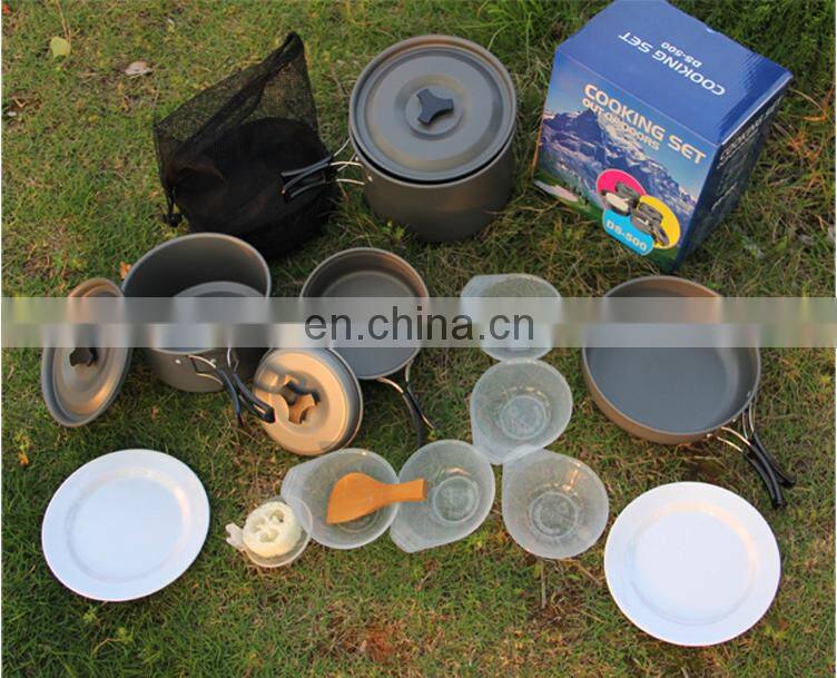 Outdoor Cookware Set combination of 4-5 people camping picnic set 5-7