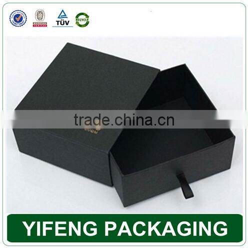 Custom luxury black decorative cardboard drawer packaging gift box