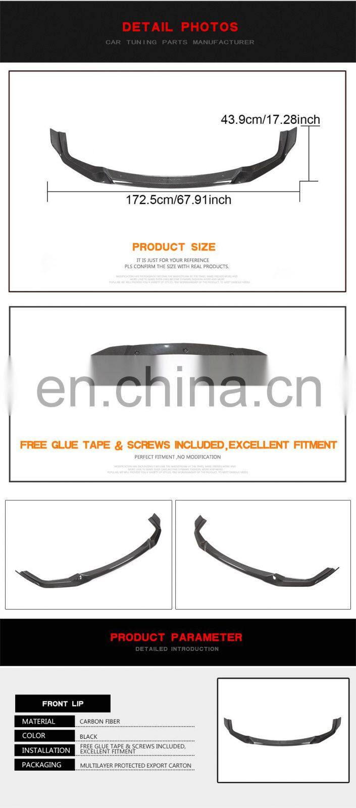 Popular selling carbon fiber front lip for 2018-2020 BMW M2C