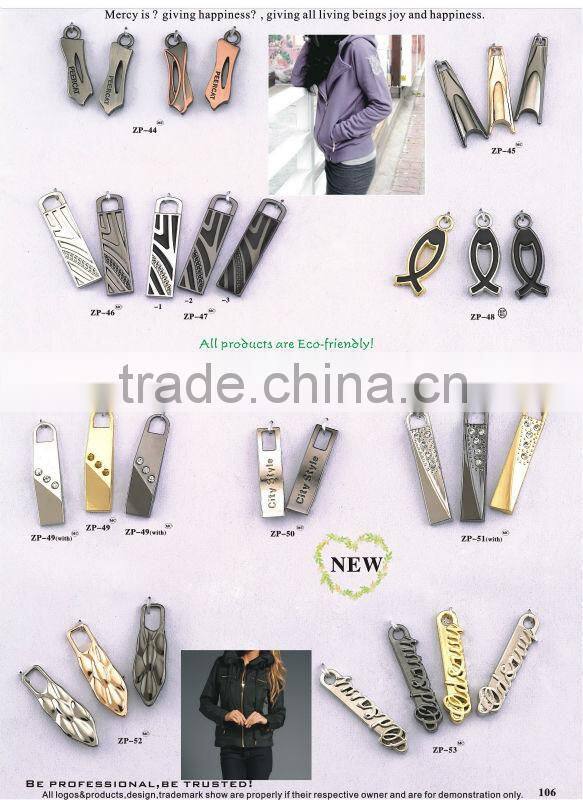 High end shiny gold metal zipper puller