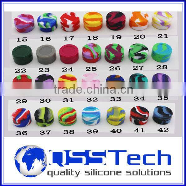 High quality 7ml customized small 3 pieces acrylic storage jar set/ oil dab wax container/ silicone wax and oil container