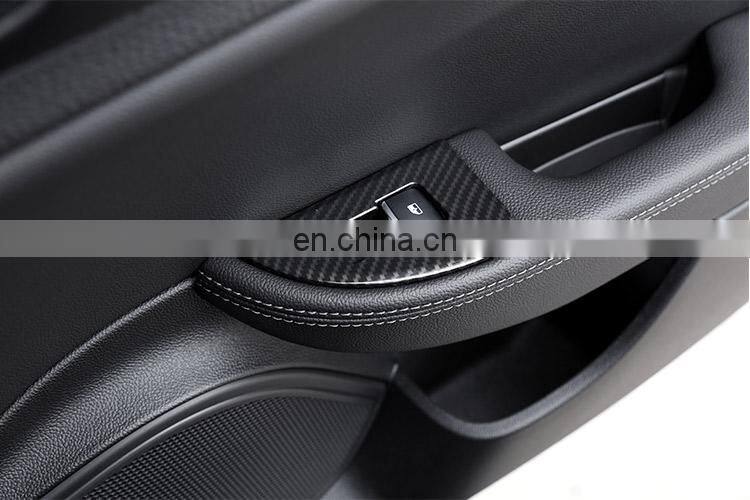 4 x Carbon fiber For Alfa Romeo Giulia 2016 2017 2018 ABS Chrome Window Lift Switch Button Frame Cover Trim Stickers Accessories