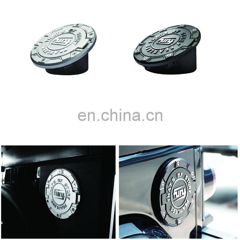Offroad black Gas Tank  Cover Accessories for Jeep Wrangler JK  Fuel Tank Door Cover