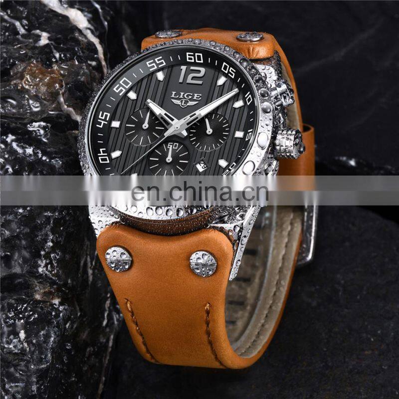 LIGE 9890 New Fashion Sport Mens Watches Luxury Brand Chronograph Men Watch Waterproof Multifunction Quartz Male Wristwatch