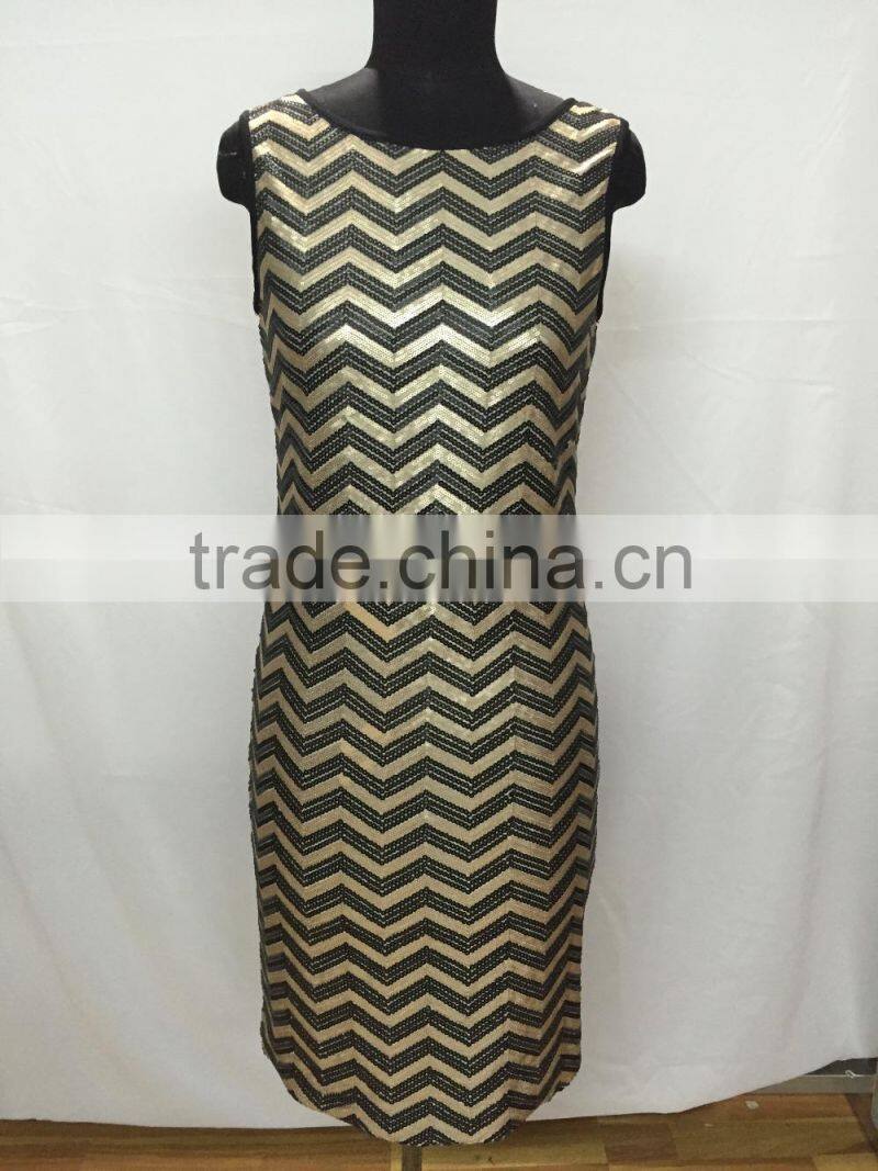 2016 new machine embroidery fabric sleeveless west girl dress