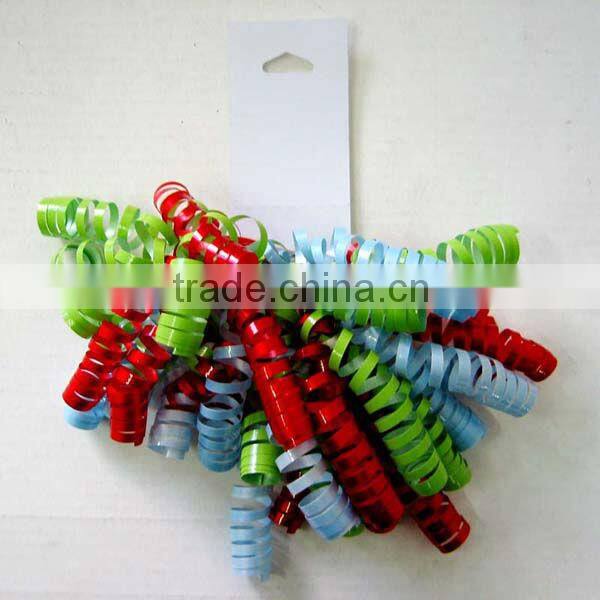 decoration gift and celebration party ribbon bow in 12cm*12 lips iridescent pp metallic curly ribbon bow