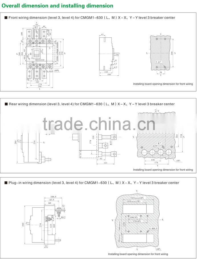 High quality moulded case circuit breaker MCCB 500A
