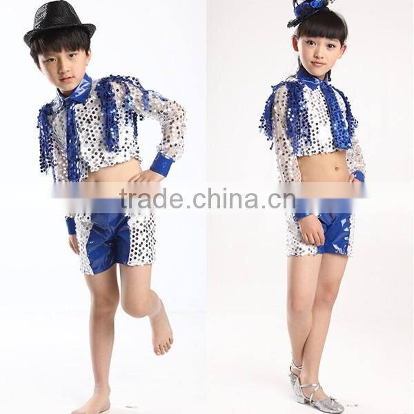 Latest 2016 jazz dance costumes performing children Boys stage costume stage show costumes