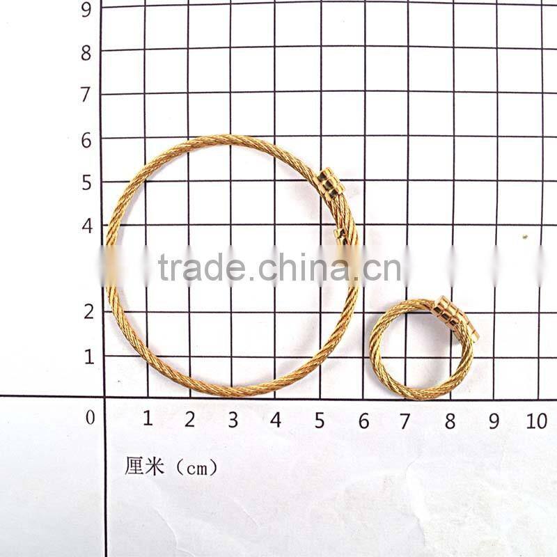 jewelry wholesale china rings wire bangle bracelet stainless steel set jewelry