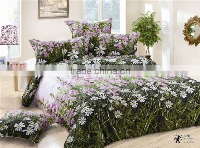 adult cotton 133x72 flower 3D disperse reactive printing bedding set