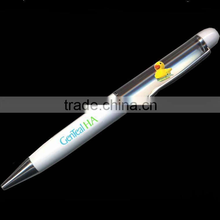 2015 cool liquid floating pen ,Promotional pen with led light ,custom cool liquid pen with 7 color