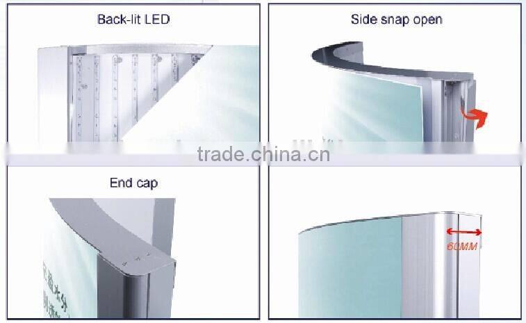 Latest advertising back-lit ARC column led light box for pillar