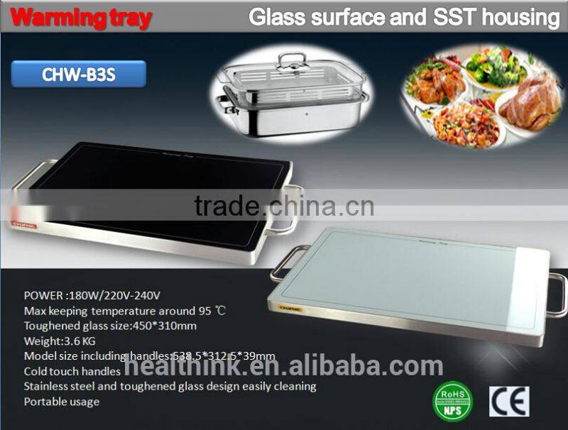High Quality glass food warming tary CHW-B3S