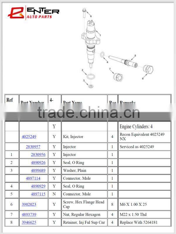 genuine parts diesel engine fuel injector ISBE 2830957