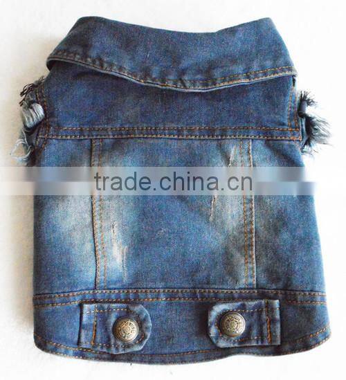 Retro-scratched grain cowboy dog clothes small spring/summer/autumn Teddy bear vest pet clothing