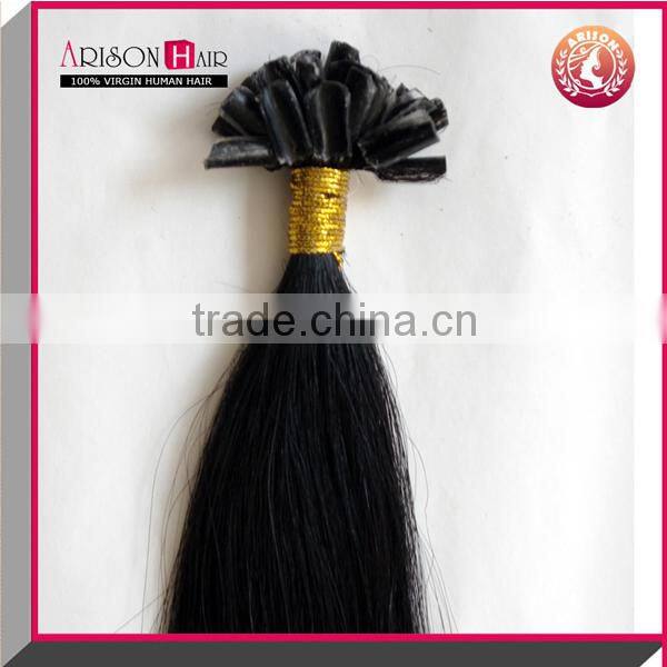 New coming high quality brazilian virgin V tip hair extension human hair extension