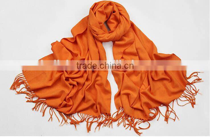 New Winter Fashion Tassel Solid Color Plain Ladies Cashmere Scarf