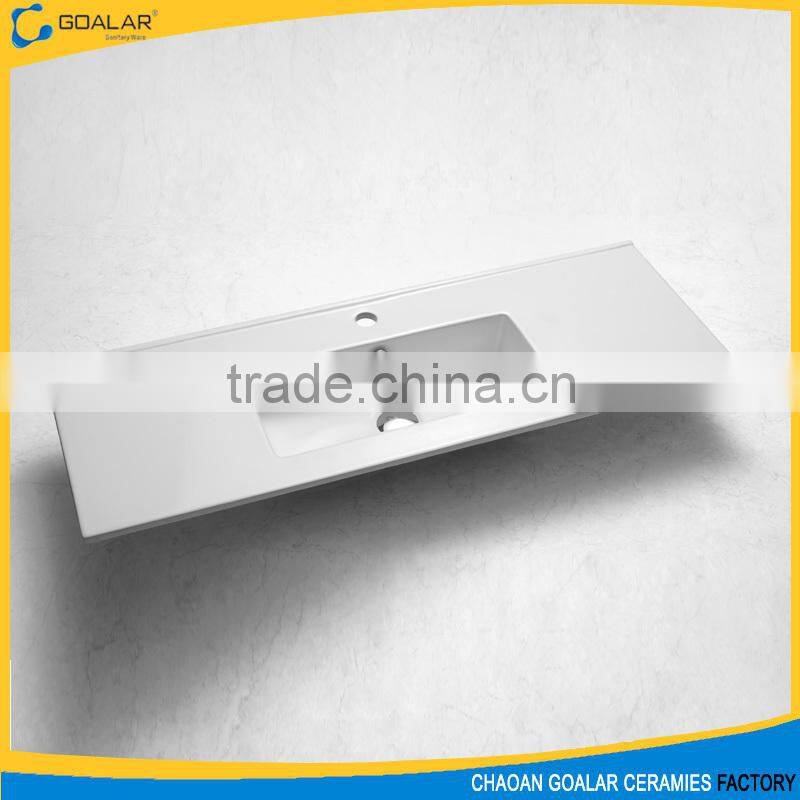 Made in China elegant white rectangular ceramic wash basin