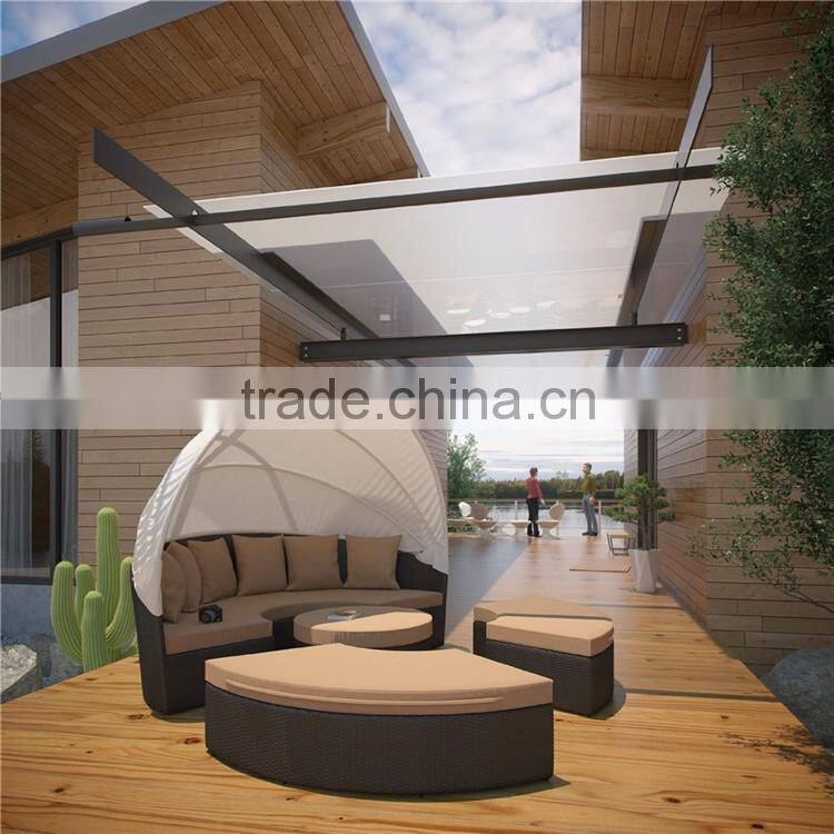 Garden Furniture Set Cheap Outdoor Patio Daybed Round Canopy Luxury Rattan Daybed