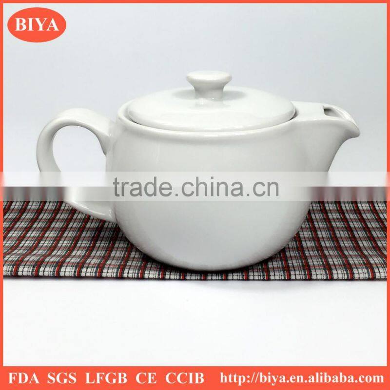 porcelain tea pot Customized plain white ceramic porcelain tea pot & kettle and saucer High temperature porcelain